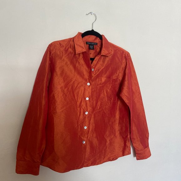 3/$15 Vintage Silk Women's Button Down - Picture 2 of 4